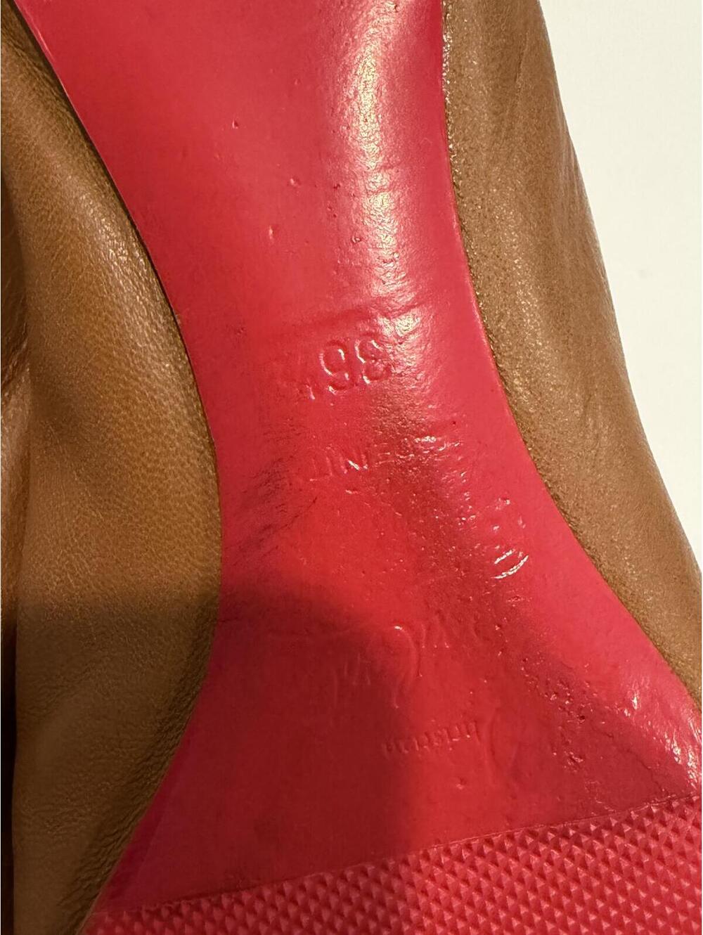 Women's Christian Louboutin Ballalla Café Crème Leather Flats - Size 36.5 - Picture 9 of 12